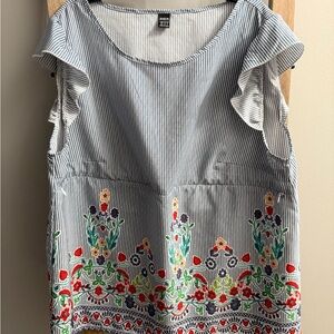 Striped Floral Women's Nursing Top